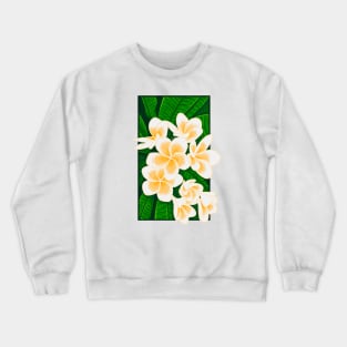 Doodle illustration of Balinese frangipani flowers Crewneck Sweatshirt